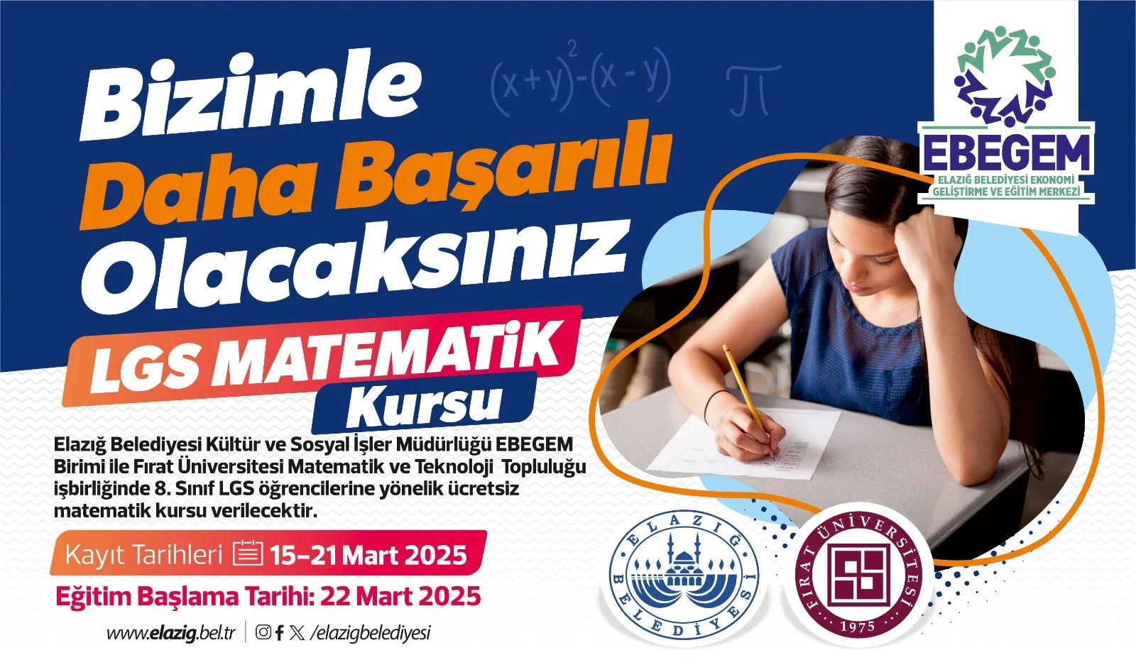 Elazığ Belediyesi’nden LGS’ye Hazırlanan Öğrencilere Ücretsiz Matematik Kursu