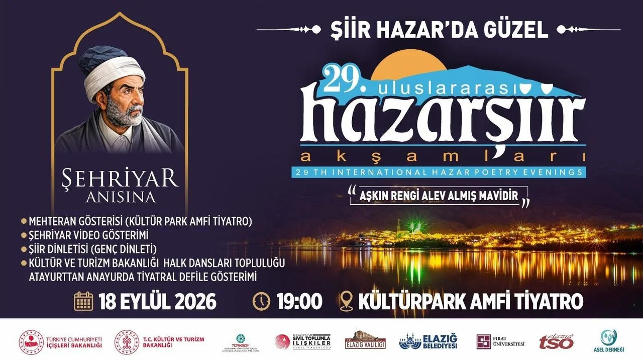 29. Uluslararası Hazar Şiir Akşamları İçin Geri Sayım: Edebiyatın Kalbi Elazığ’da Atacak