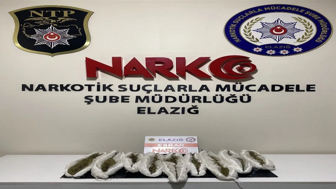 Elazığ’da Narkotik Operasyonu: İş Makinesine Gizlenmiş Esrar Ele Geçirildi