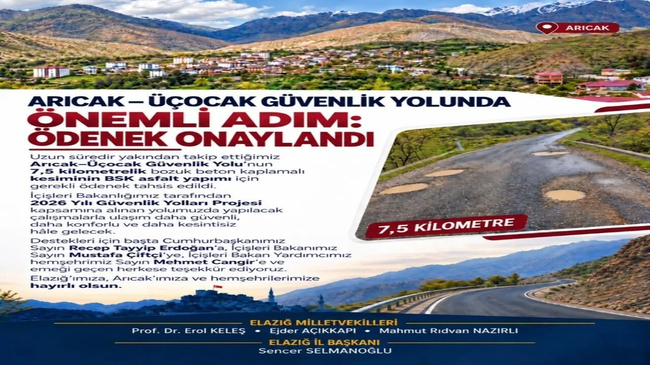Arıcak-Üçocak Yolu İçin Müjdeli Haber: Asfalt Çalışmalarına Onay Çıktı