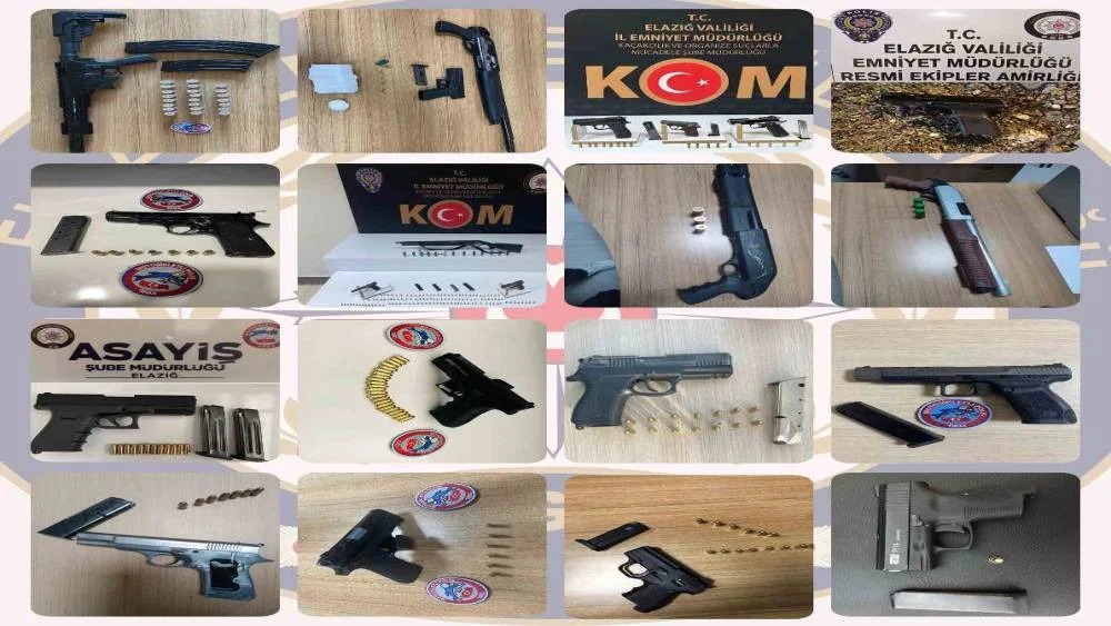 Elazığ’da Operasyon: 19 Adet Ruhsatsız Silah Ele Geçirildi