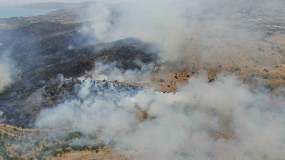 Elazığ’daki Orman Yangınına Havadan Müdahale Devam Ediyor