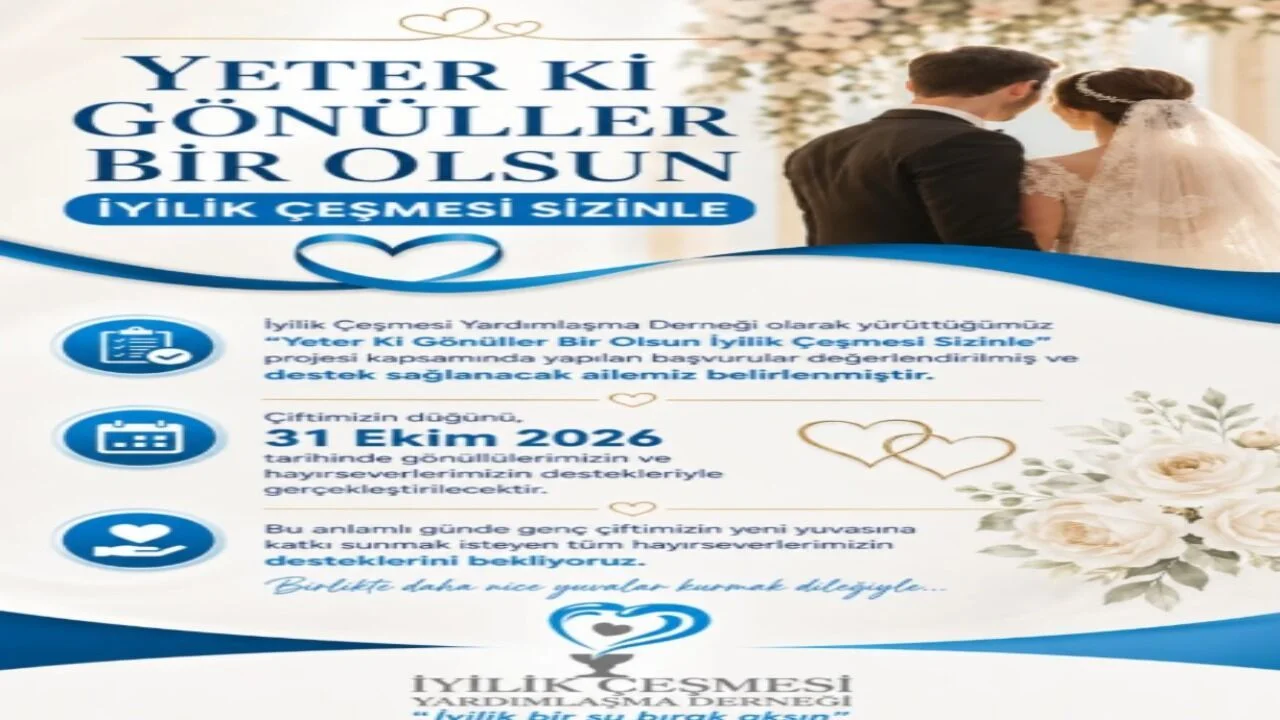 İyilik Çeşmesi Derneği’nden Genç Çiftlere Düğün Desteği