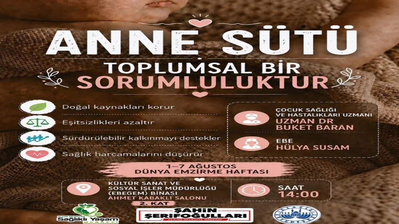 Elazığ Belediyesi’nden Anne Sütü Farkındalığı: Uzman İsimler Bilgilendirecek