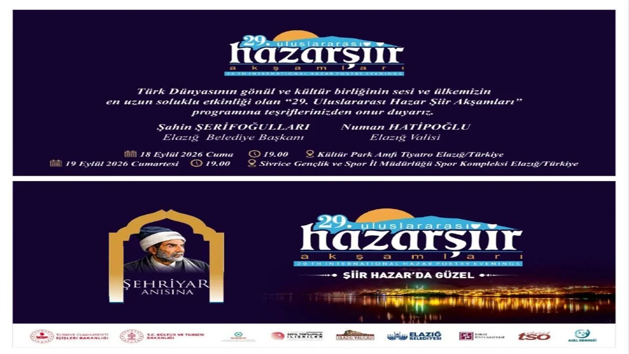 29. Uluslararası Hazar Şiir Akşamları Şehriyar’ın İzinde Başlıyor