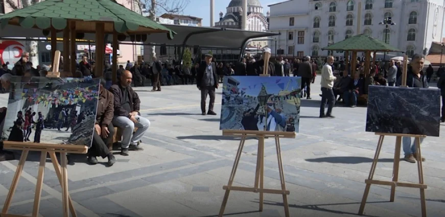 AK Parti Gençlik Kolları Tarafından Gazze Temalı Resim Sergisi Açıldı