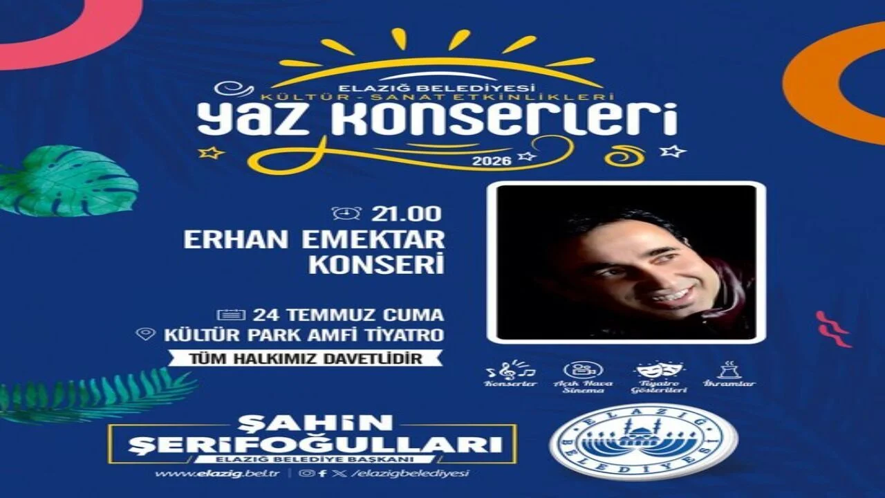 Elazığ’da Müzik Ziyafeti: Erhan Emektar Sahne Alıyor