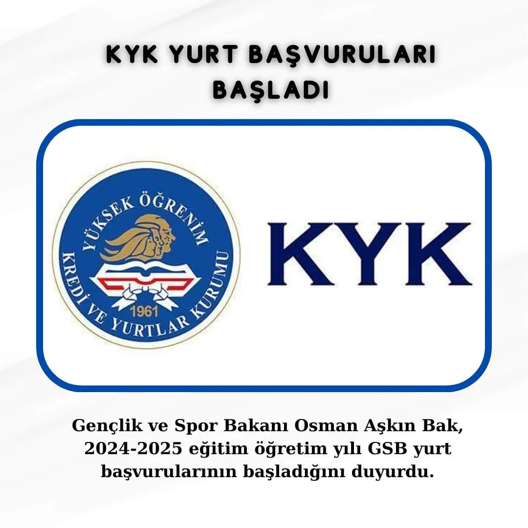 KYK Yurt Başvuruları Başladı