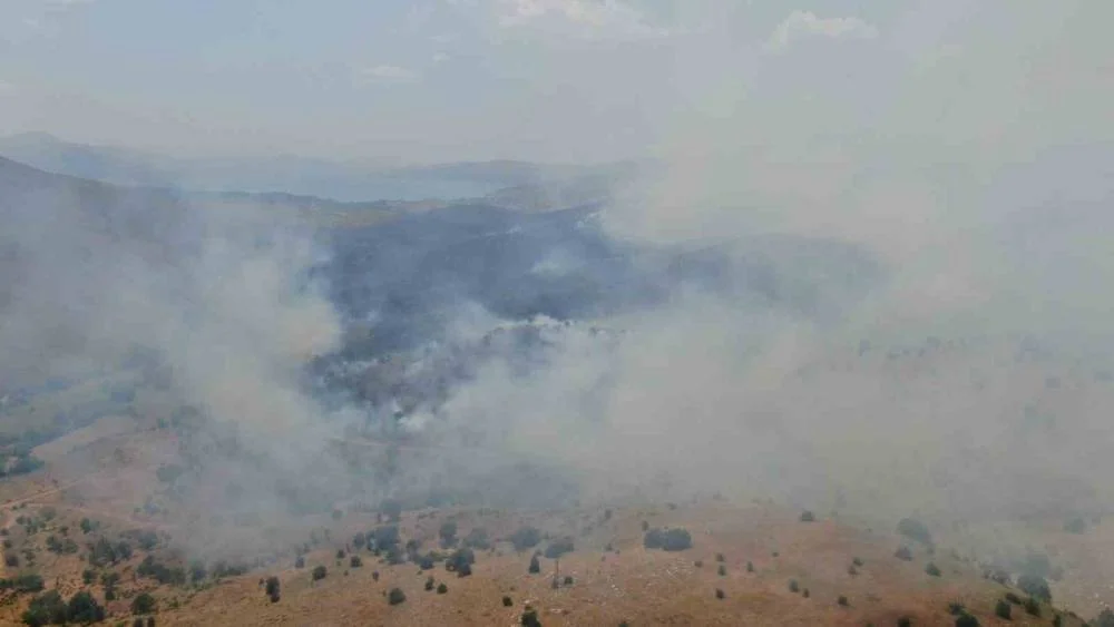 Elazığ’da Orman Yangınına Havadan ve Karadan Sürdürülen Müdahale Devam Ediyor