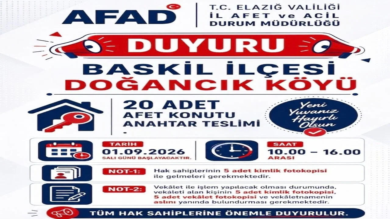 Elazığ’da Yeni Yuvalar Teslim Ediliyor: 20 Aile İçin Anahtar Günü