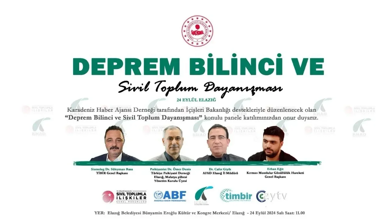 Elazığ’da “Deprem Bilinci ve Sivil Toplum Dayanışması” Paneli Düzenlenecek