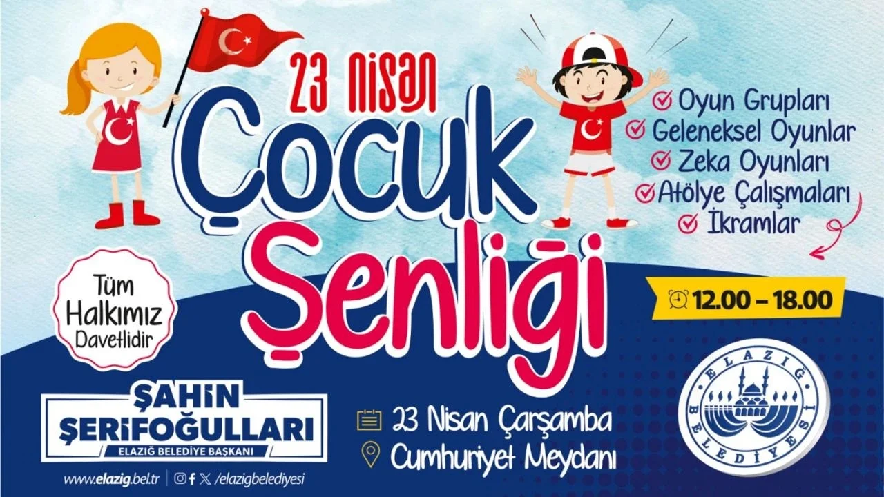 Elazığ Belediyesi’nden 23 Nisan Çocuk Şenliği