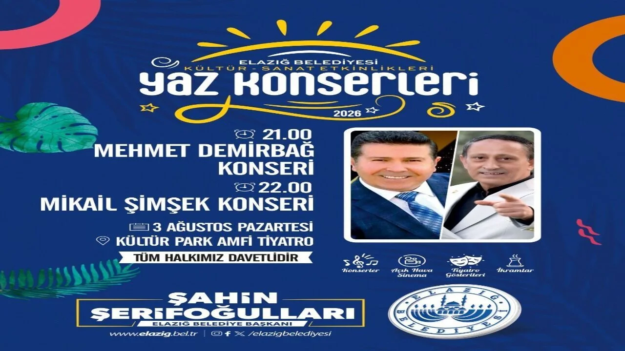 Elazığ’da Müzik Şöleni: Mehmet Demirbağ ve Mikail Şimşek Bu Akşam Sahnede